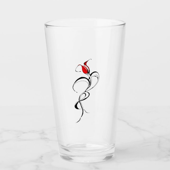 Verre Conception de tatouage Tribal Rose Rouge (Devant)