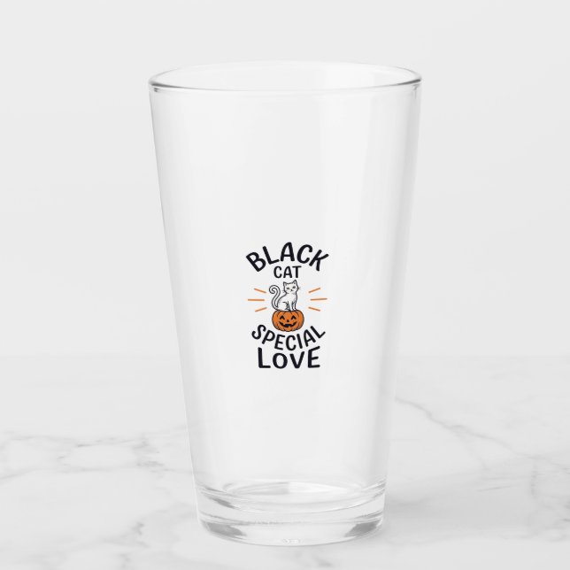 Verre Conception de vecteur de chat noir spécial amour H (Devant)