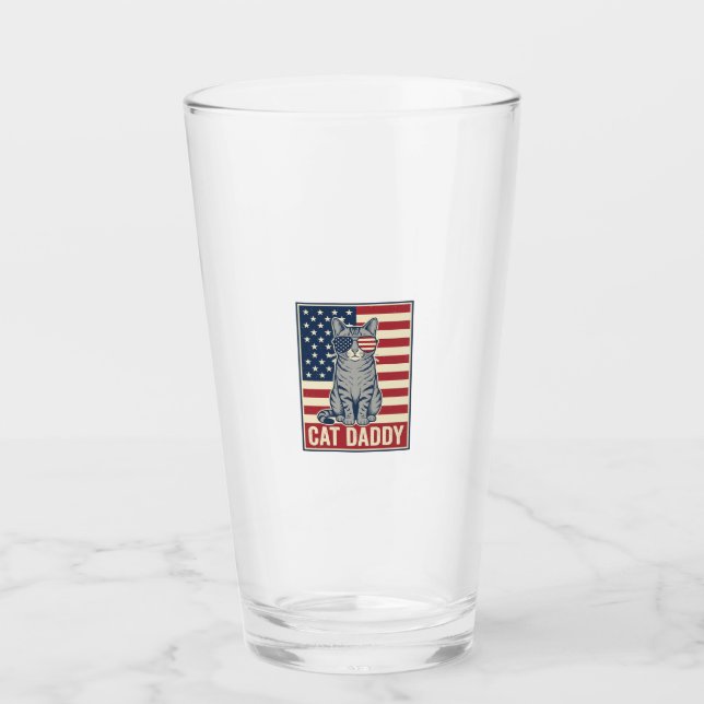 Verre Conception de vecteur de chat patriotique Cat Dadd (Devant)