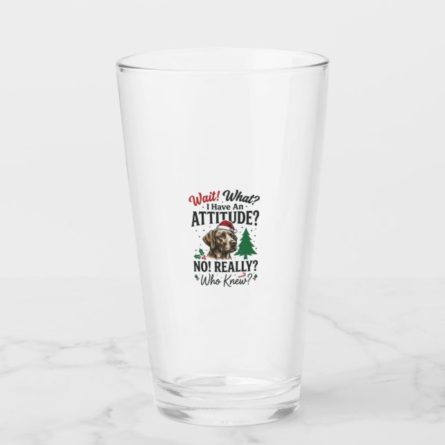 Verre Conception de vecteur de Noël d'attitude de chien  (Devant)