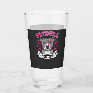 Verre Conception de vecteur de sœur de Pitbull amoureuse