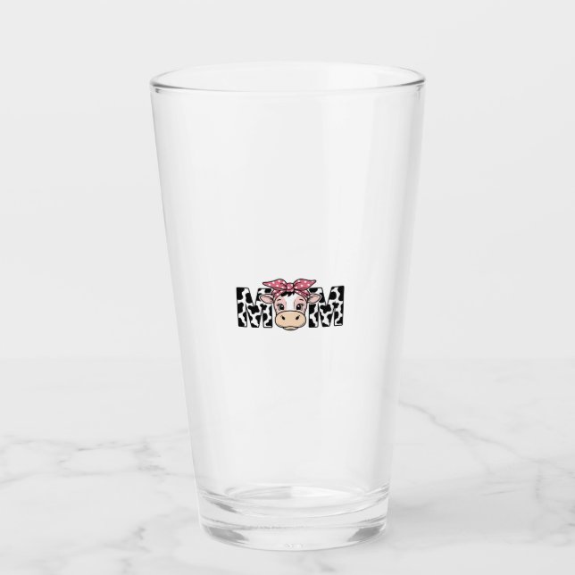 Verre Conception graphique de maman vache mignonne arc_1 (Devant)