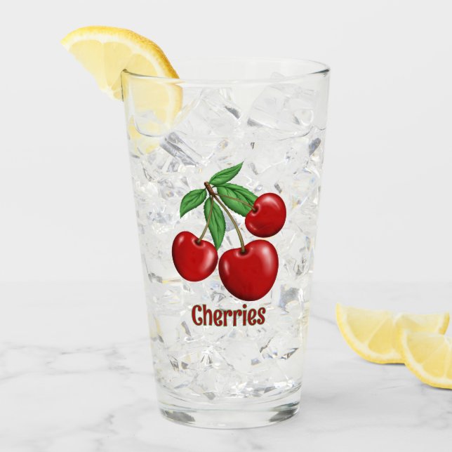 Verre Conception personnalisée des grappes de cerises ro (Devant glace)