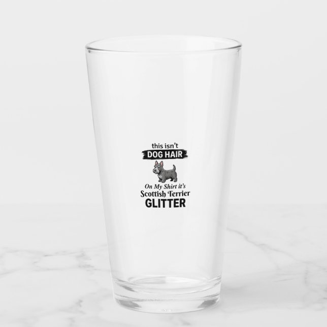 Verre Conception Scottish Terrier Pailleté Amateur de Ch (Devant)