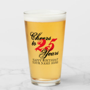 Verre Concours à 25 ans 25e anniversaire cadeau de bière