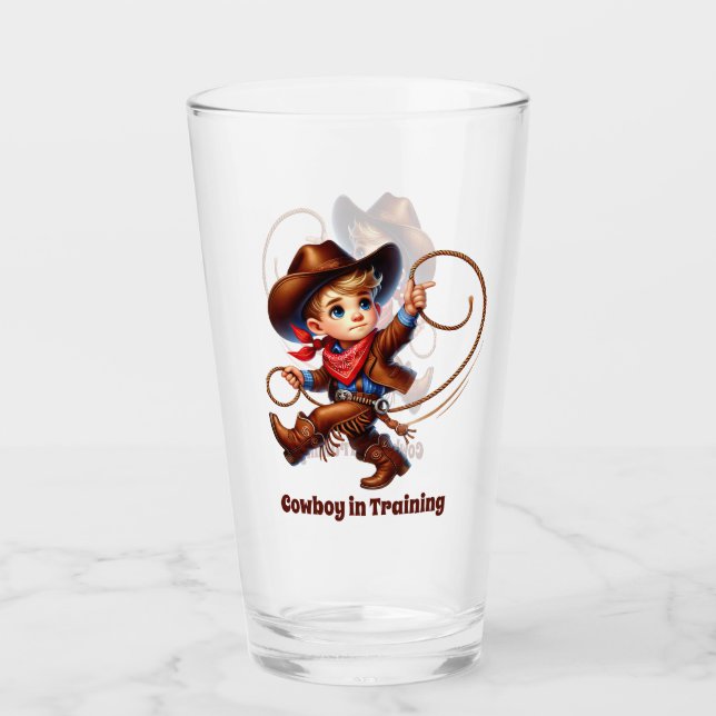 Verre Cool Cowboy entraînement ajouter du texte (Devant)