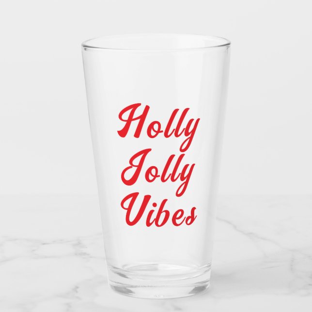 Verre Cool Funny Stylo moderne Joyeux Noël bière (Devant)