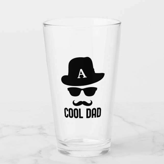 Verre Cool papa Meilleur DAD Jamais cool papa avec Monog (Devant)