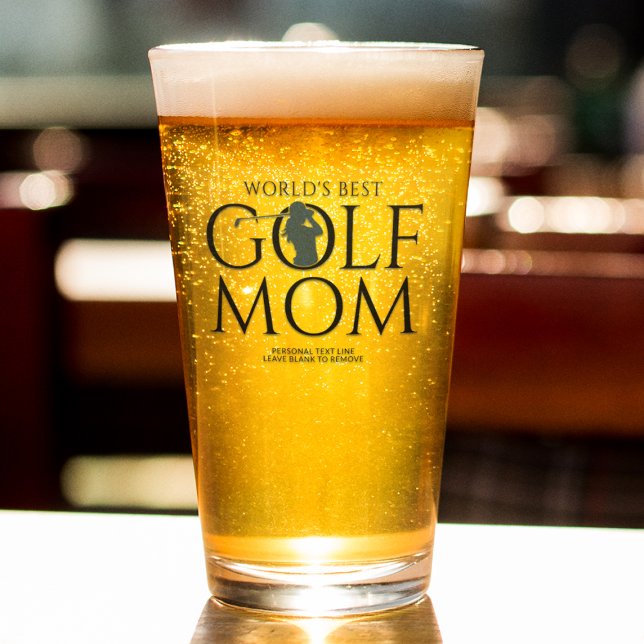 Verre Cool tendance "WORLD'S Best GOLF MOM" Green Pint (Créateur téléchargé)