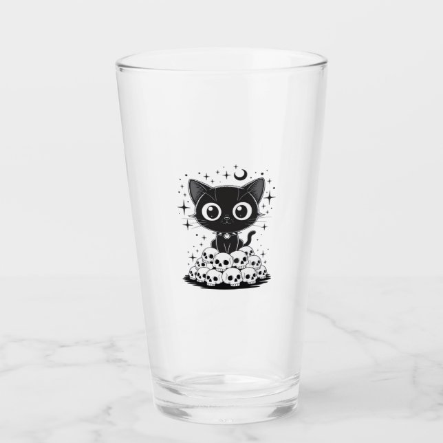 Verre Copie de Crânes de Chat Mignon Créepy Gothique Cha (Devant)