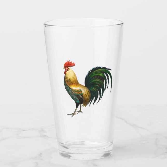 Verre Coq pays classique élégant oiseau traditionnel (Devant)