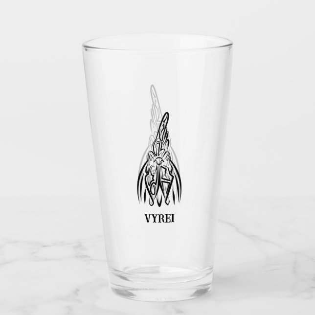 Verre Coq tribal noir et blanc (Devant)