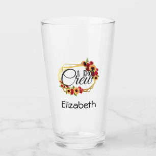 Verre Cortège de mariage, I Do Crew, Tournesols, Roses B