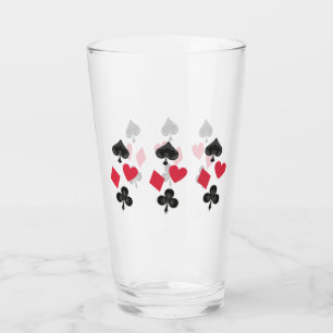 Verre Costumes vintages, diamant, coeur, clubs, pique
