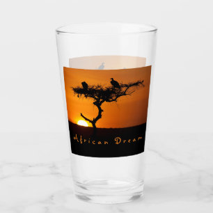 Verre Coucher de soleil de rêve africain photo romantiqu