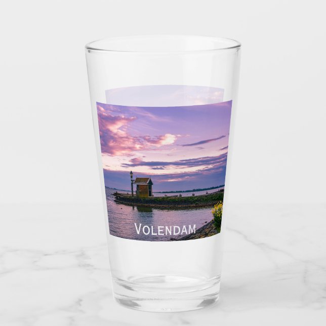 Verre Coucher de soleil rose sur le lac (Devant)