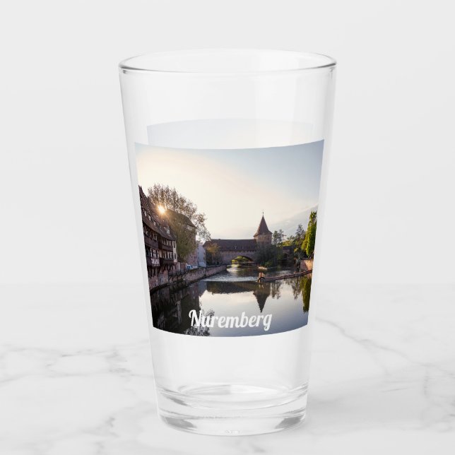 Verre Coucher de soleil sur l'ancien pont médiéval de Nu (Devant)