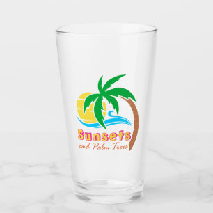 Verre Couchers De Soleil Et Palmiers Saison D'Été