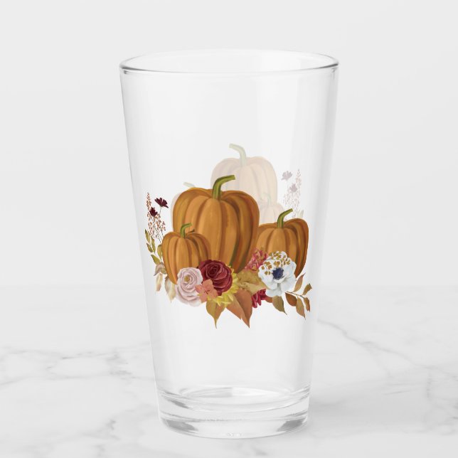 Verre Couleurs citrouilles, roses et Magnolia Fall (Devant)