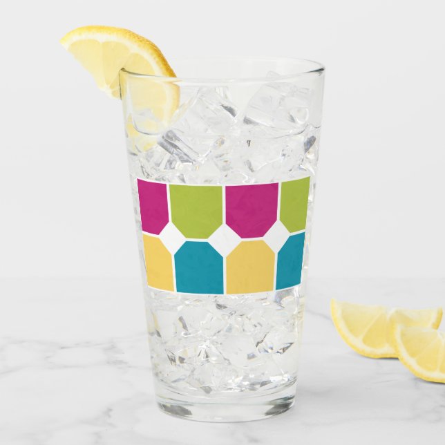 Verre COULEURS D'ÉTÉ Quadrants Texte facultatif (Devant glace)