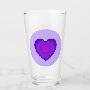 Verre Couleurs pastel & coeurs violets battre