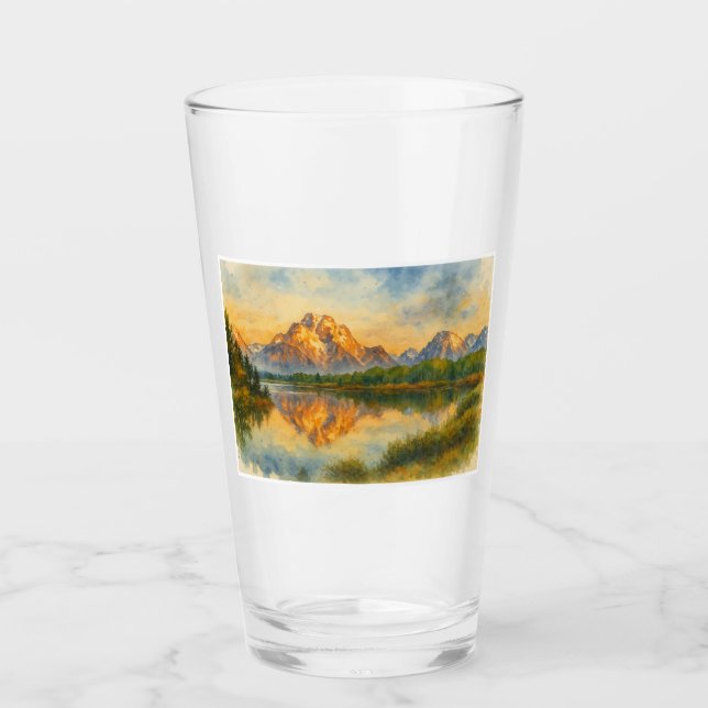Verre Coupe d'aquarelle Golden Mountain Reflect (Devant)