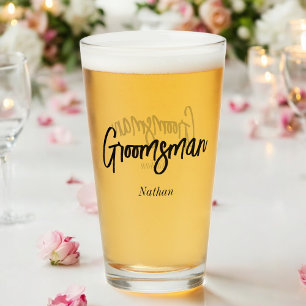 Verre Coupe de Mariage noir blanc Groomsman