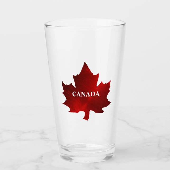 Verre Coupe Rouge de la feuille d'érable du Canada (Devant)