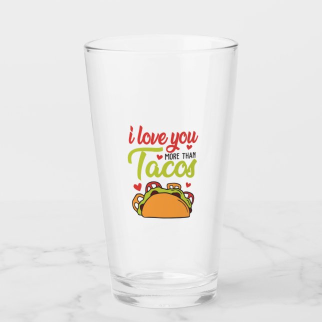 Verre Couple Cadeau Je T'Aime Plus Que Tacos (Devant)