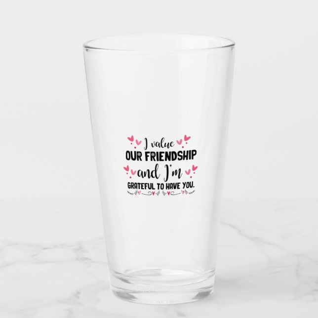 Verre Couple Cadeau Je Valeur Nos Amis (Devant)