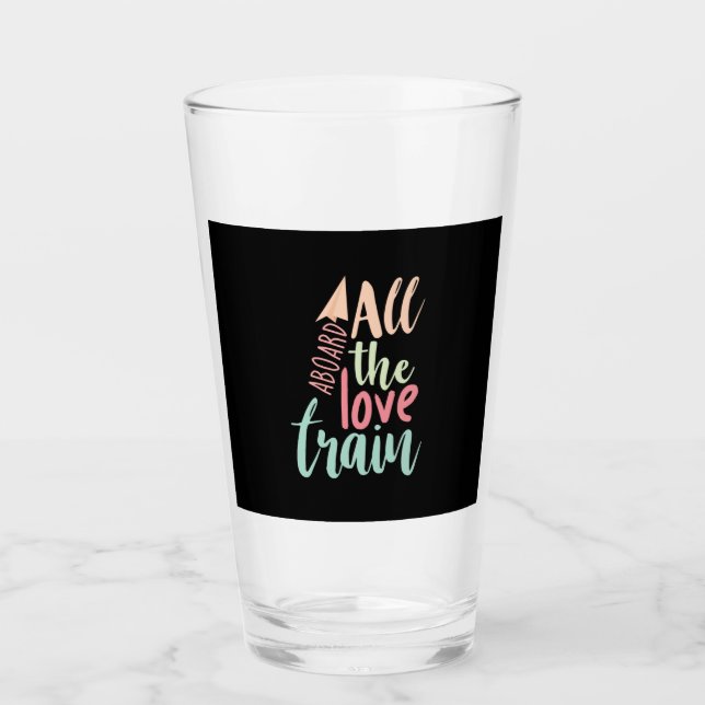 Verre Couple Cadeau Tout Le Train D'Amour (Devant)