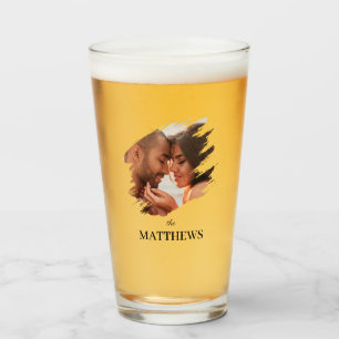 Verre Couple Nouvellement Marié Photo Simple Moderne