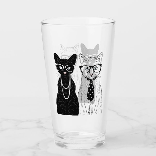 Verre Couples de chat (Devant)