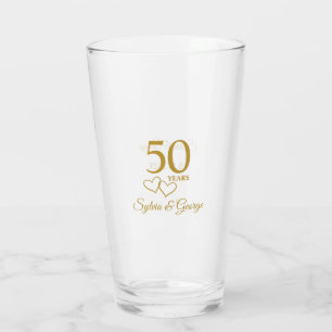 Verre Couples personnalisés Nom Keepsaké Cadeau du 50e a