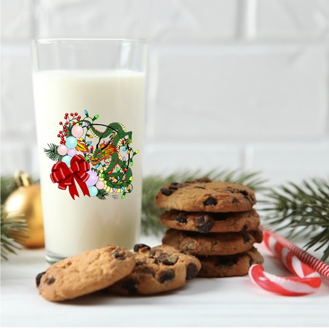 Verre Couronne de Noël Dragon Chinois Fantastique (Créateur téléchargé)