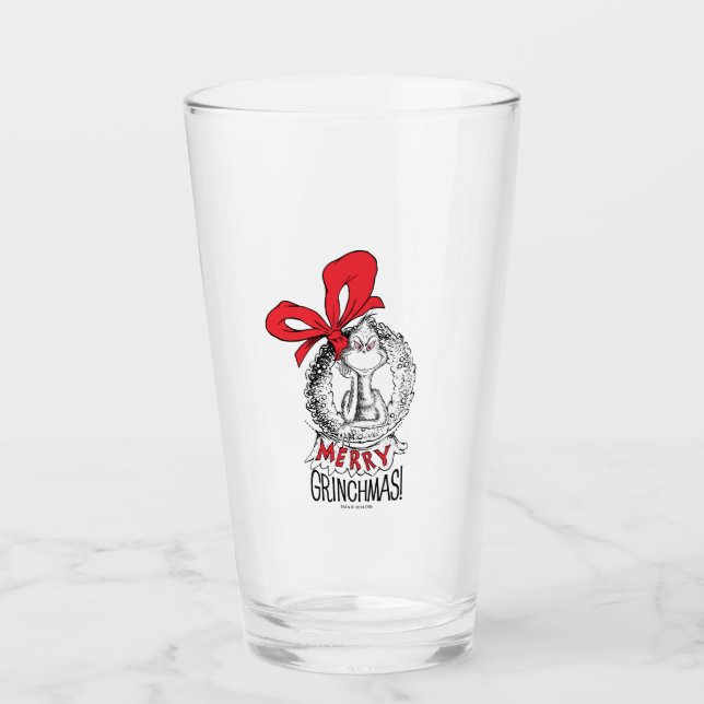 Verre Couronne de Noël Grinch joyeux (Devant)