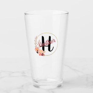 Verre Couronne florale de monogramme