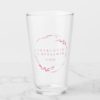 Couronne florale rose Date de mariage personnalisé