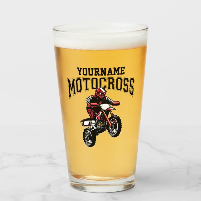 Verre Course Motocross Dirt Bike Rider personnalisée (Devant (rempli))