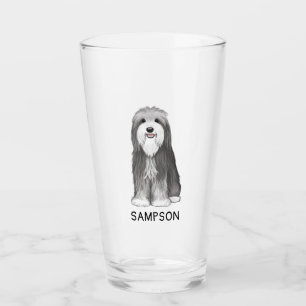 Verre Coutume mignonne barbue du chien Beardie de