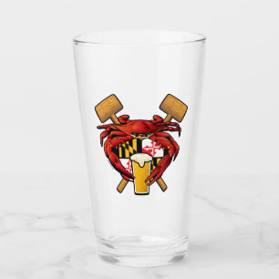 Verre Crabe du Maryland Fête Crest