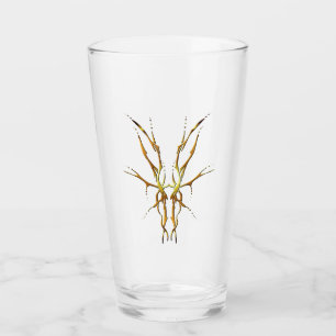 Verre Crâne de Cerf Tribal Doré Dessin de Chasse