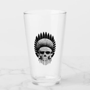 Verre Crâne indien noir et blanc