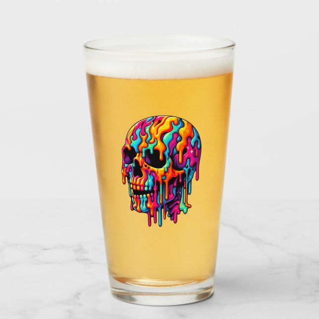 Verre Crâne psychédélique dynamique (Devant (rempli))