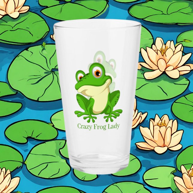 Verre Crazy frog lady ajouter du texte (Créateur téléchargé)