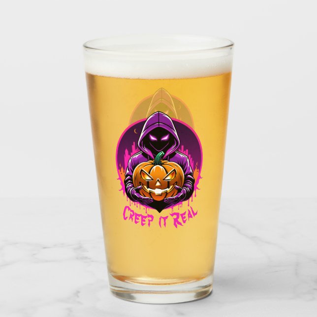 Verre Creep it Real, Horreur Halloween illustration (Devant (rempli))