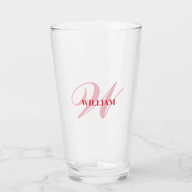 Verre Créez Votre Propre Monogramme Personnalisé Et Nomm (Devant)
