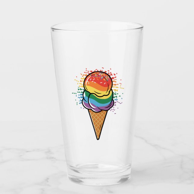 Verre Crème glacée Rainbow LGBTQ+ Pride (Devant)