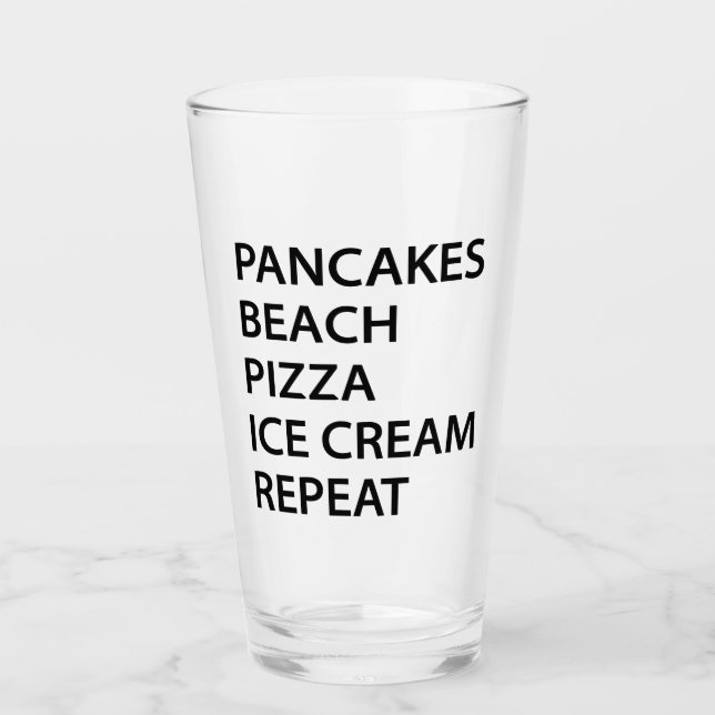 Verre Crêpes Plage Pizza Glace Répéter (Devant)