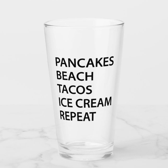 Verre Crêpes Plage Tacos Glace Répète (Devant)